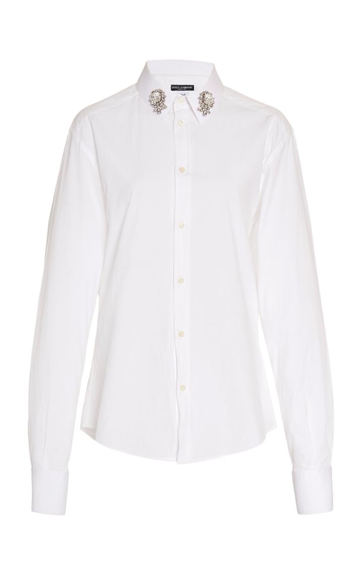 Dolce & Gabbana Embellished Poplin Top