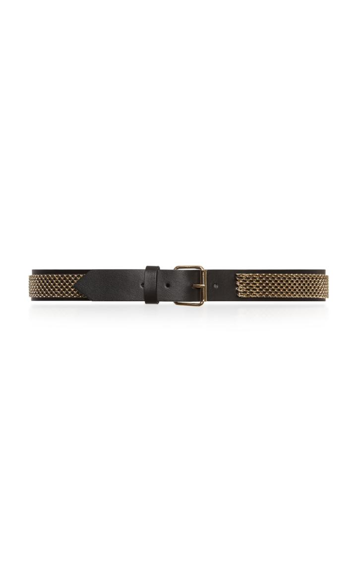 Lanvin Chain-trimmed Leather Belt