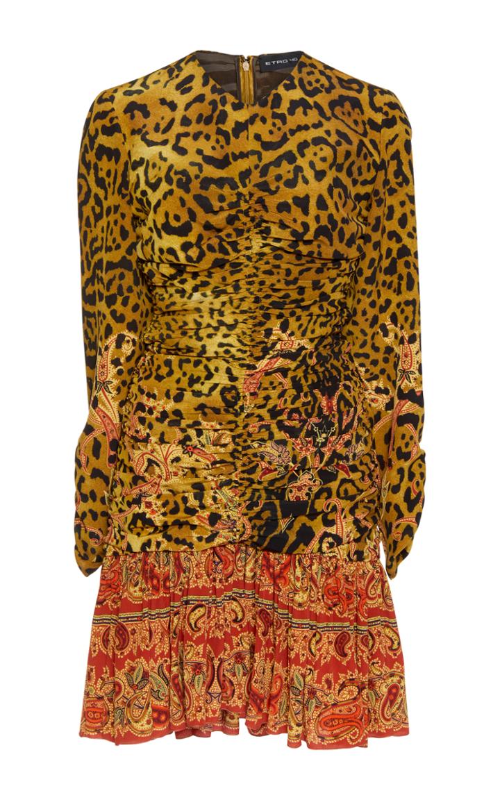 Etro Leopard Print Rushed Dress