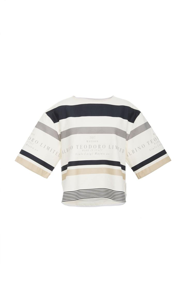 Albino Teodoro Striped Canvas T Shirt