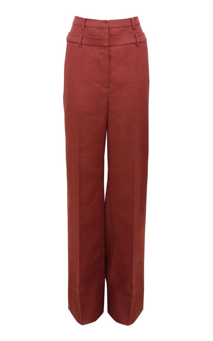 Moda Operandi Rejina Pyo Laila Double-waist Linen-blend Wide-leg Trousers