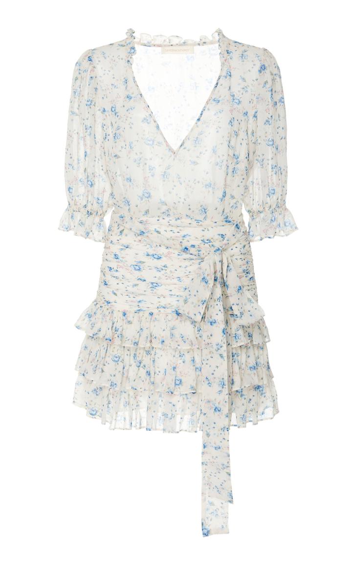 Loveshackfancy Hannah Silk Ruffled Mini Dress