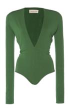 Alexandre Vauthier Long Sleeve V-neck Body Suit