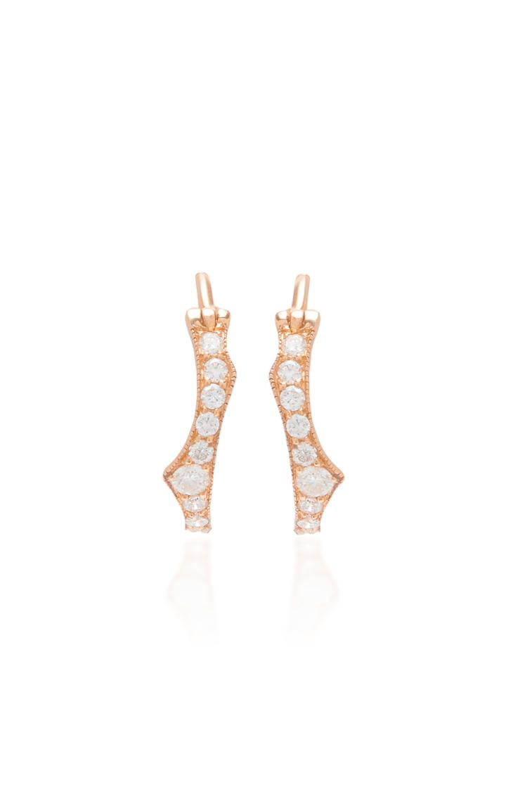 Moda Operandi Parulina 18k Rose Gold And Diamond Earrings