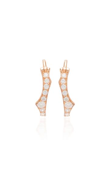 Moda Operandi Parulina 18k Rose Gold And Diamond Earrings