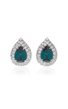 Jennifer Behr Charmaine Emerald Crystal Earrings