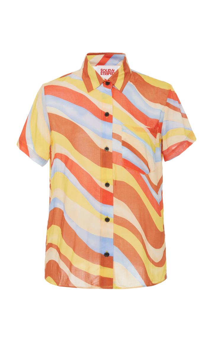 Solid & Striped Printed Cotton Button-up Shirt