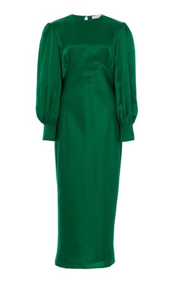 Olivia Von Halle Aureta Silk-satin Midi Dress