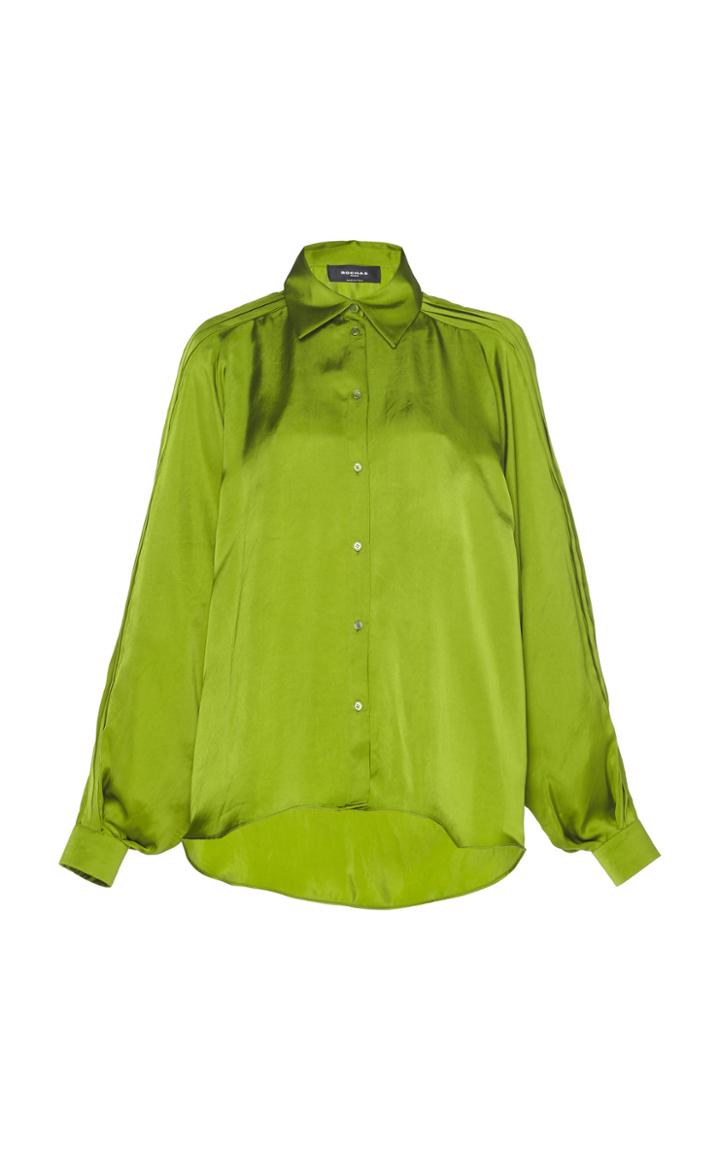 Moda Operandi Rochas Satin Button-up Top Size: 40