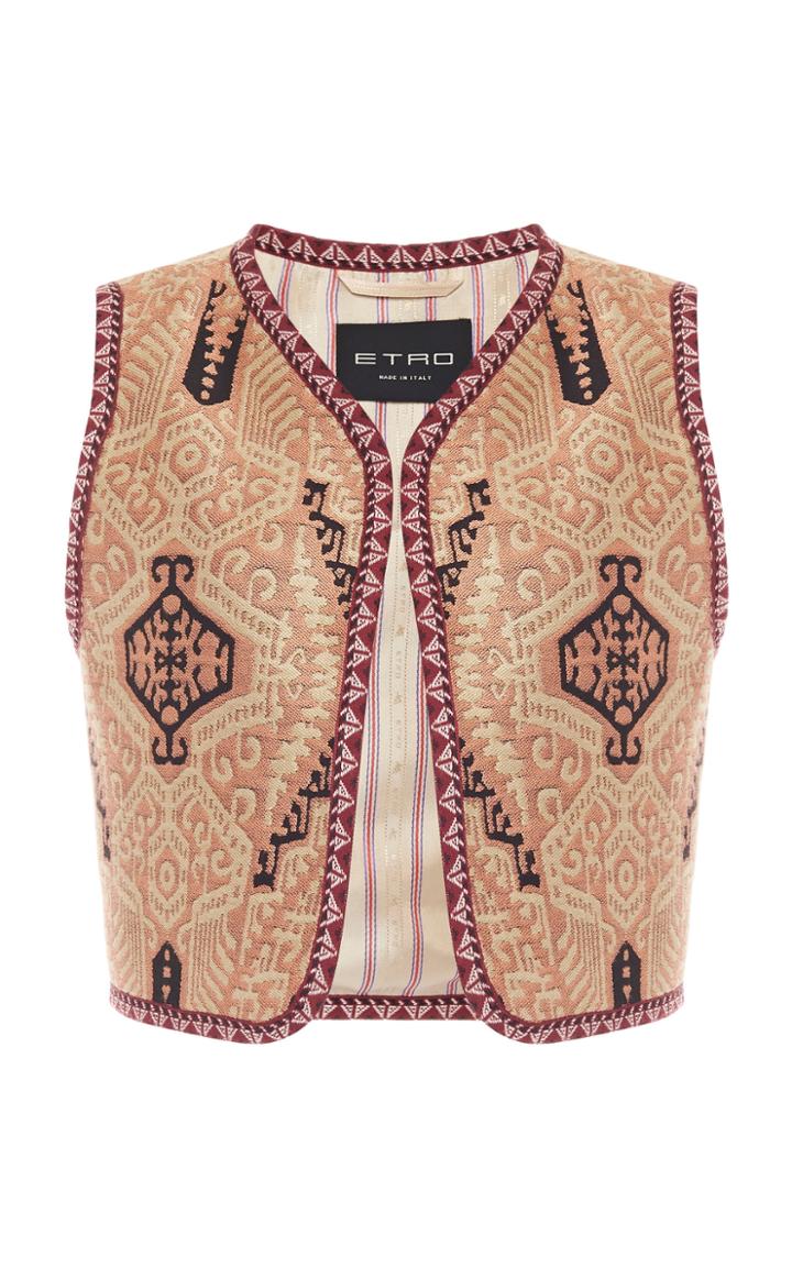Moda Operandi Etro Embroidered Jacquard Vest Size: 38