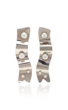 Moda Operandi Rodarte Silver Ribbon Earrings With Pearl Details