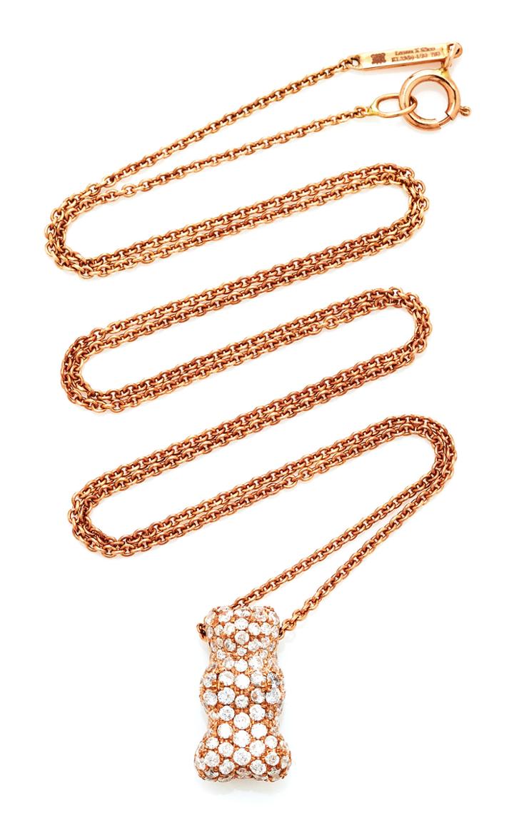 Lauren X Khoo Gummy Bear 18k Rose Gold And Diamond Necklace