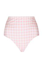 Moda Operandi Ephemera Lycra Rose Gingham High Waisted Bikini Bottom Size: 38