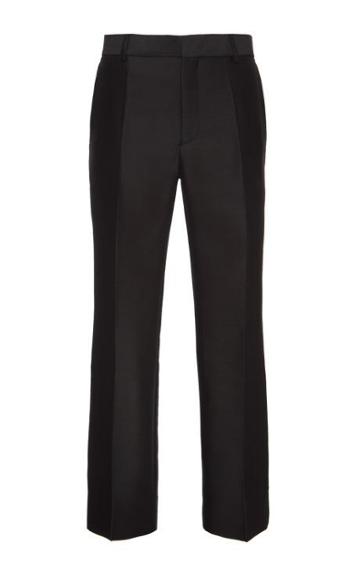Bally Black Wool & Silk Blend Tailored Trousers Color: Black