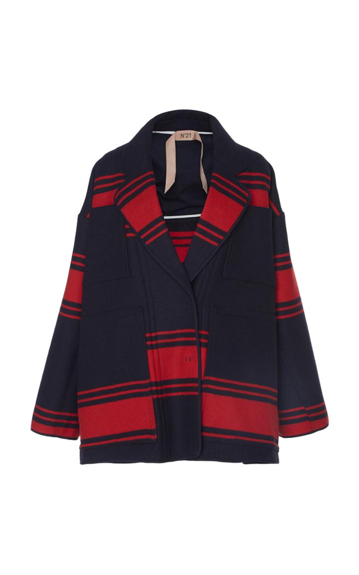N 21 N&deg;21 Ella Oversized Striped Wool-blend Jacket