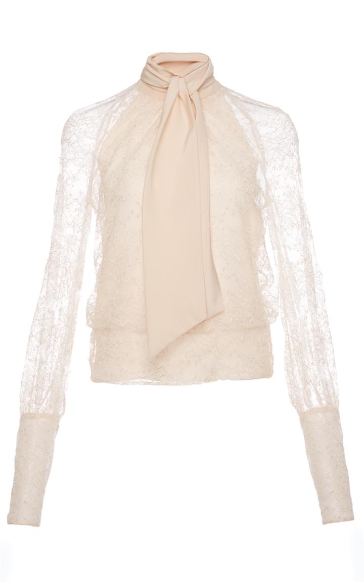 Lanvin Lace Tie Neck Blouse