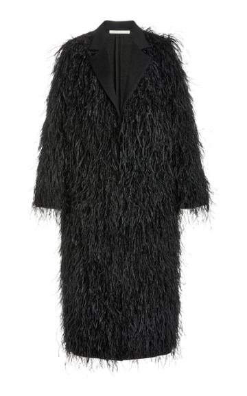 Moda Operandi Jason Wu Collection Feather-embellished Wool Coat