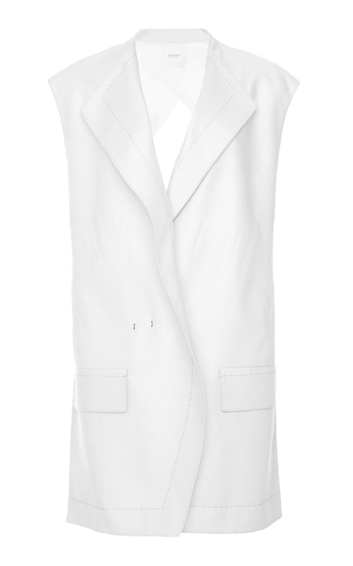 Agnona Superfine Tailoring Popeline Contrast Stitch Vest