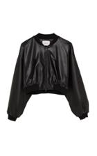 Moda Operandi Dorothee Schumacher Sleek Performance Cropped Faux Leather Bomber Jack