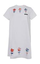 Prada Embroidered Cotton Mini T-shirt Dress