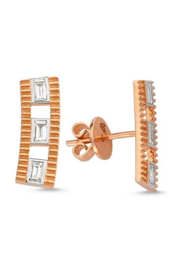 Melis Goral La Linea 14k Rose Gold Diamond Earrings