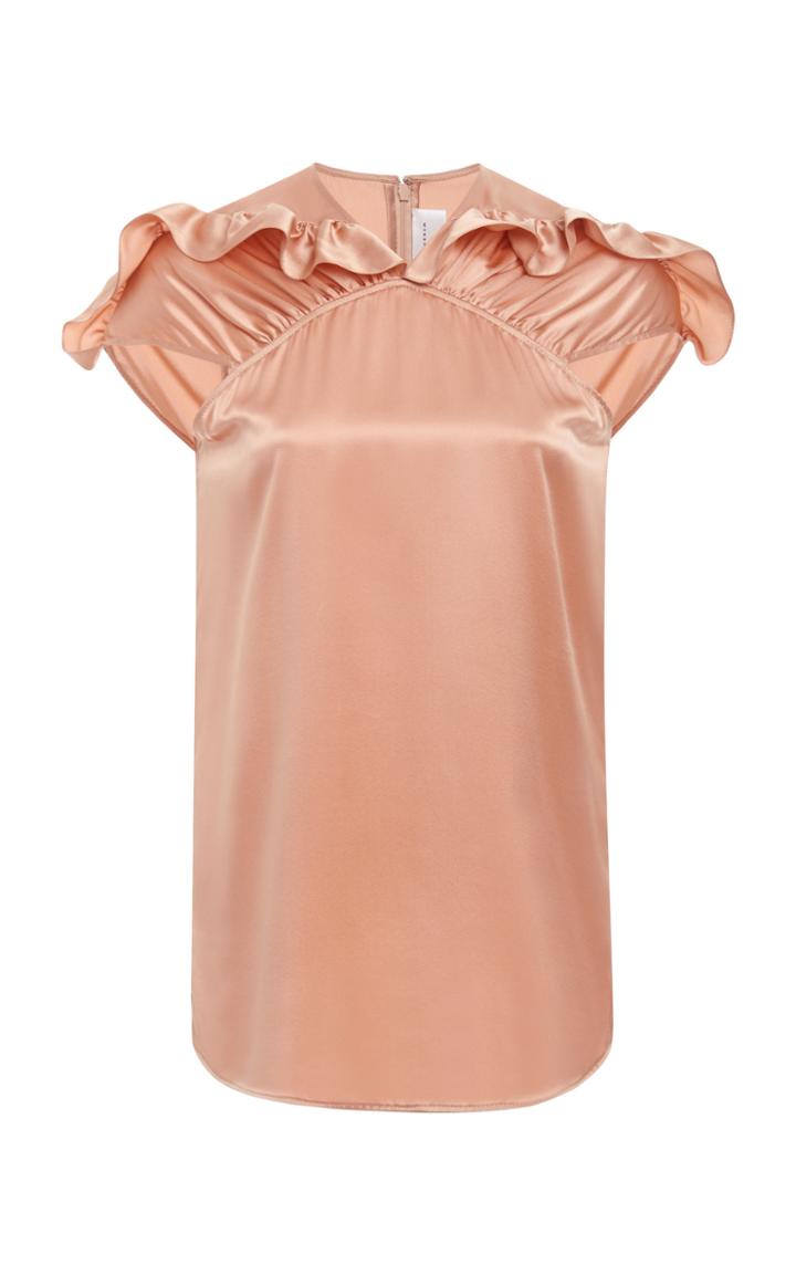Victoria Victoria Beckham Ruffle Collar Cap Sleeve Top