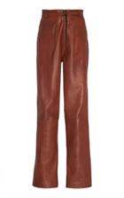 Sea Belted Lamb Leather Pants