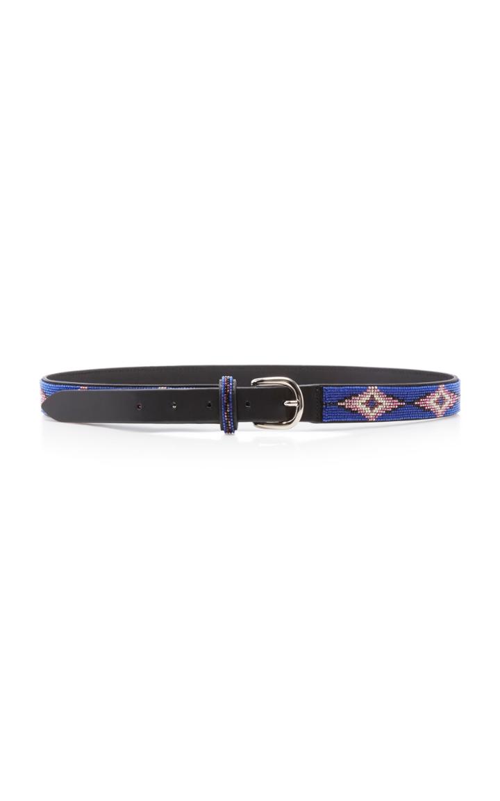 Moda Operandi Isabel Marant Elsa Beaded Leather Belt Size: Xs