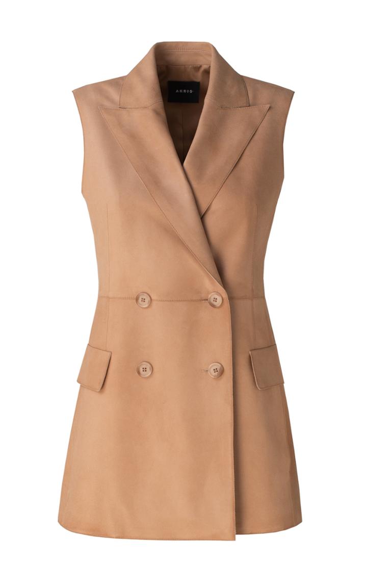 Moda Operandi Akris Nancy Leather Double-breasted Vest