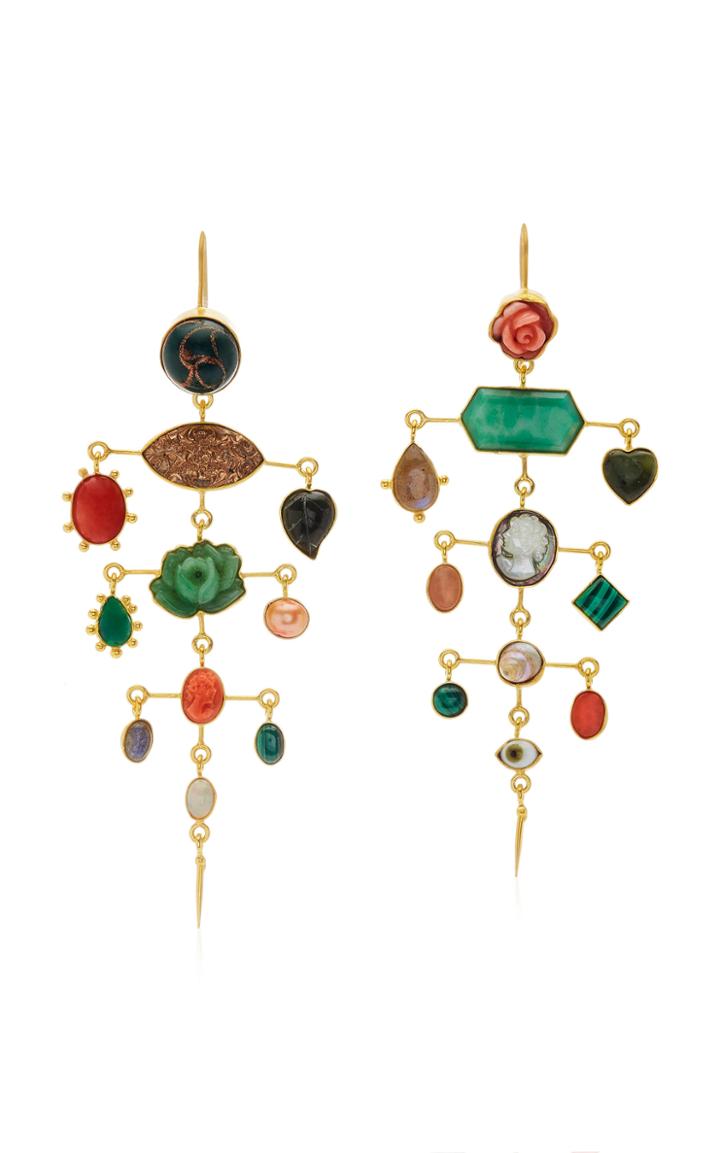 Moda Operandi Grainne Morton Multi Layer Rose Victorian Balance Earrings