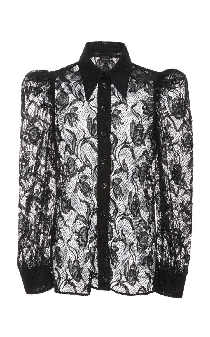 Jill Stuart Isabelli Tulip Lace Long Sleeve Button Down Shirt