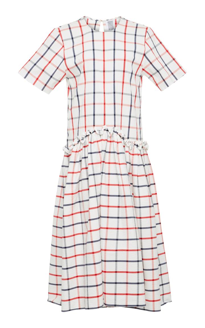 Rosie Assoulin Plaid Ebbs And Flows Cotton-blend Dress