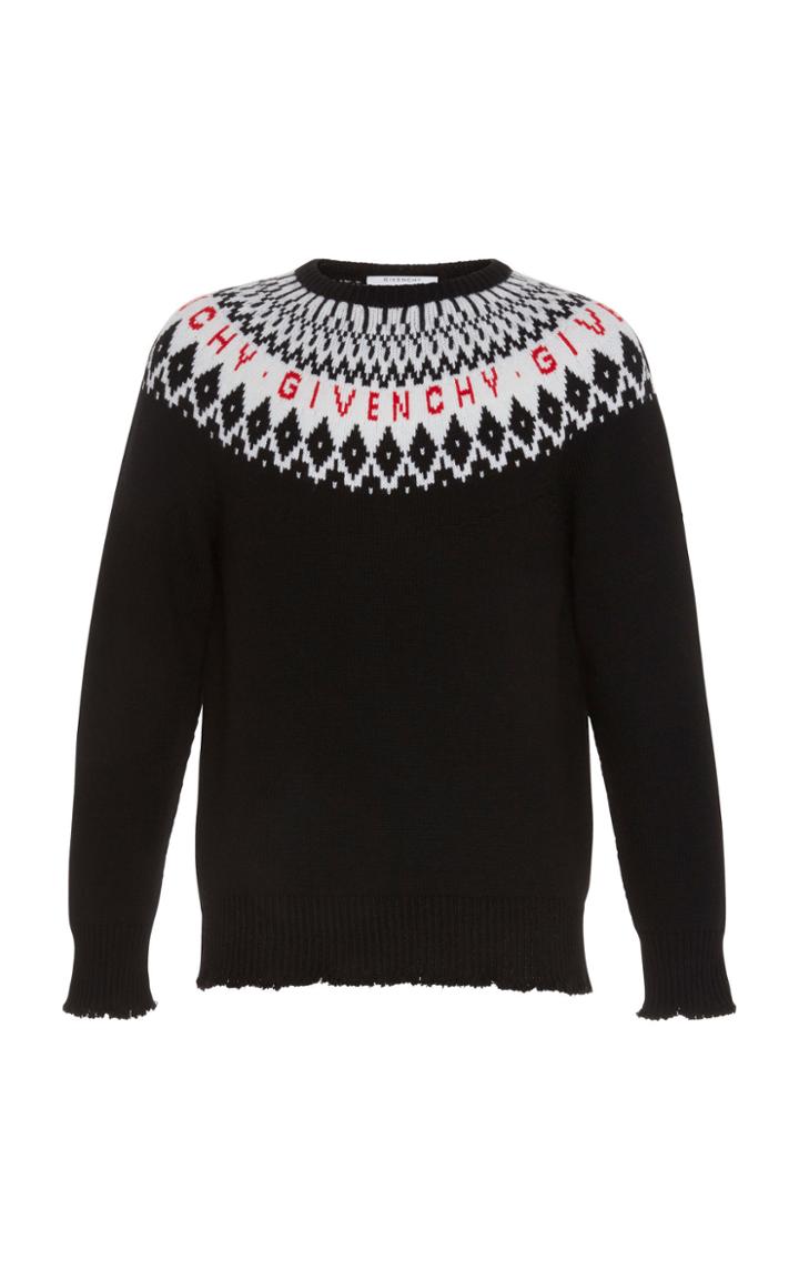 Givenchy Patterned Wool Logo Sweater