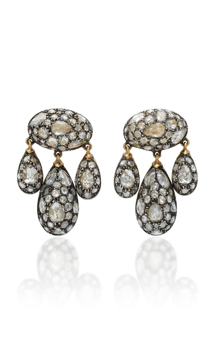 Fred Leighton Girandole 18k Gold And Rose-cut Diamond Chandelier Earrings