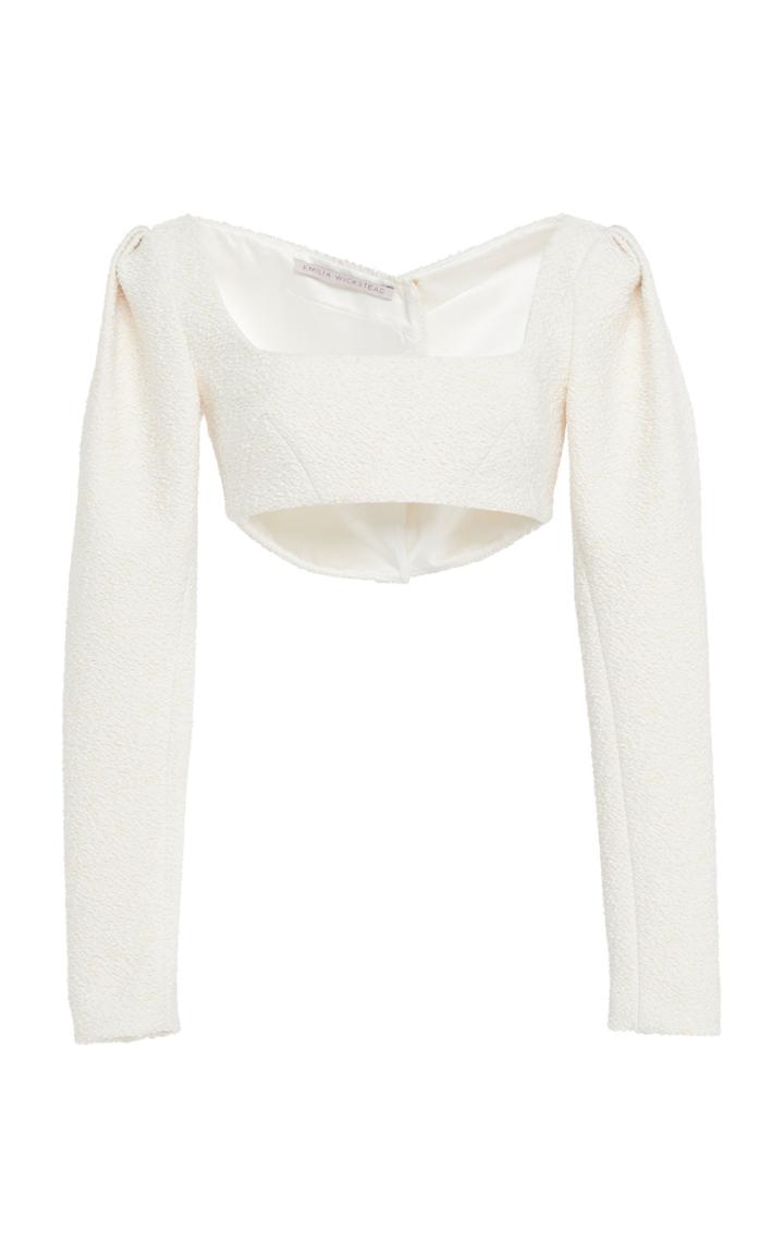 Emilia Wickstead Biana Cropped Cloque Top