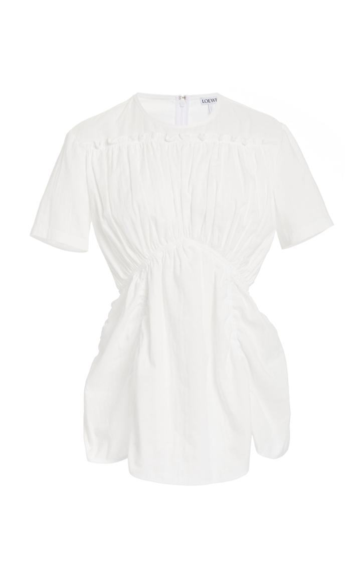 Loewe Gathered Cotton-jersey T-shirt