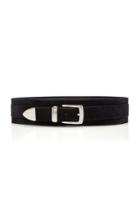 Moda Operandi Brandon Maxwell Wide Width Suede Belt With Silver-tone Hardware