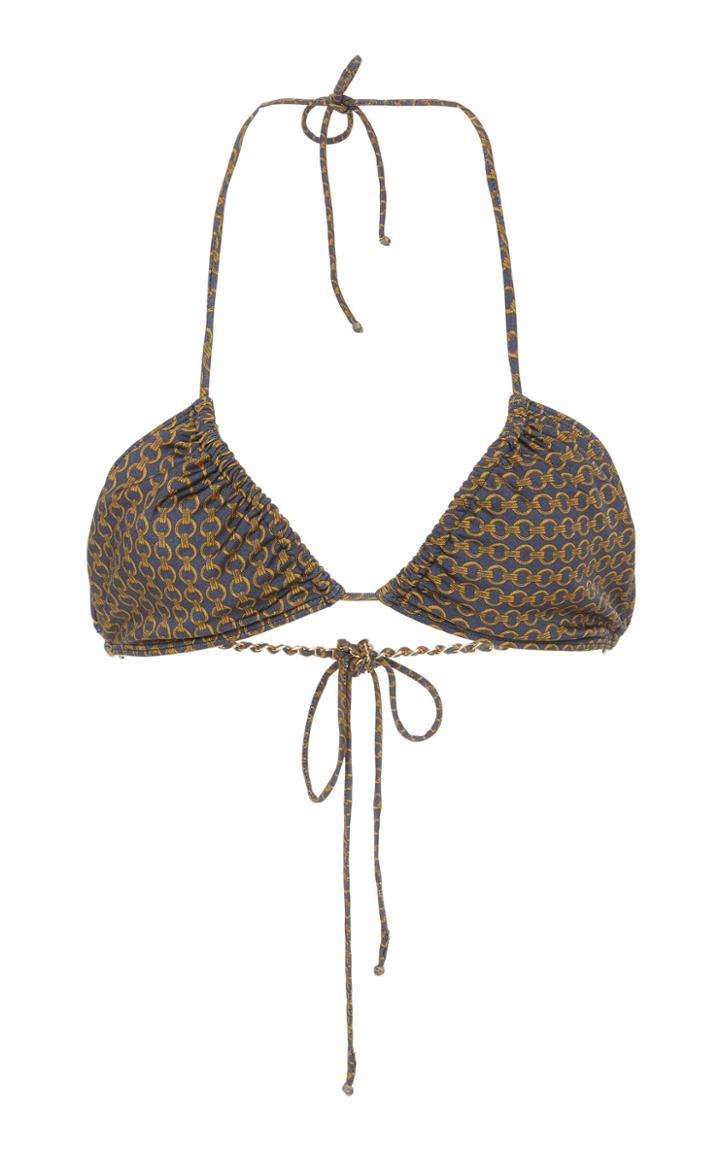 Jonathan Simkhai Chain Print Triangle Bikini Top