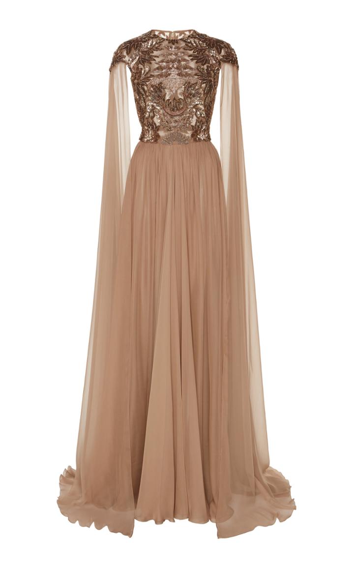 Zuhair Murad Ikebana Embroidered Chiffon Gown