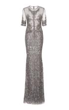 Georges Hobeika Short Sleeve Illusion Dress