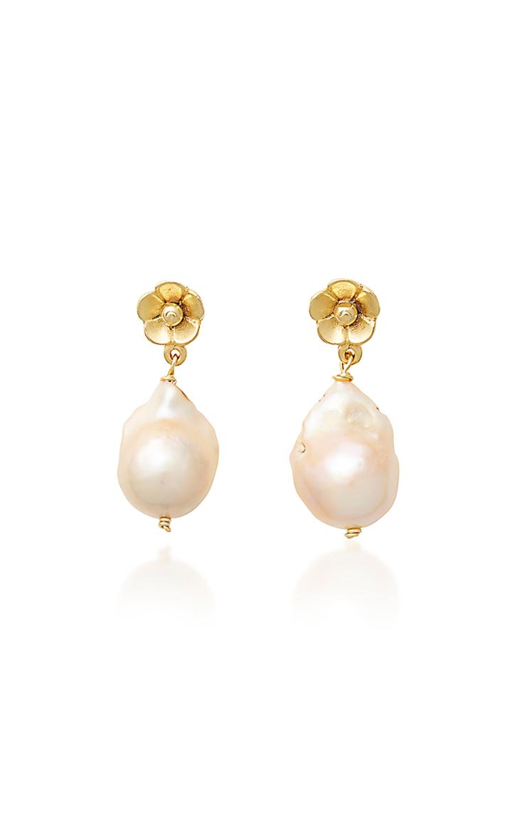 Brinker & Eliza Sunny Side Up 24k Gold-plated Pearl Earrings