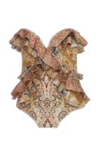 Zimmermann Freja Ruffled Printed Swimsuit Size: 1