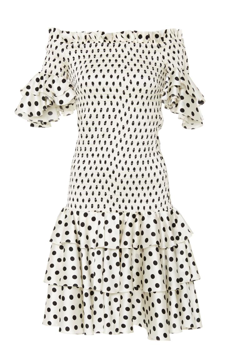 Caroline Constas Specialorder-kennie Polka Dot Dress-yl