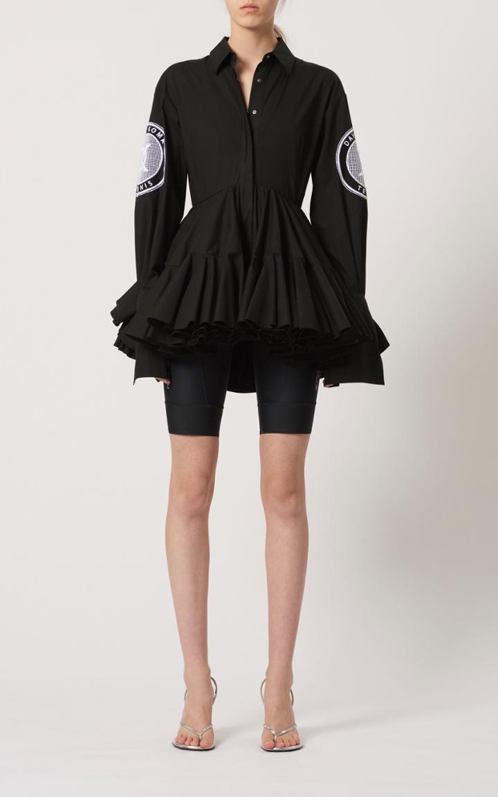 Moda Operandi David Koma Crystal Logo Macrame Skater Dress
