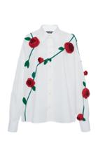 Moda Operandi Dolce & Gabbana Embellished Rose Poplin Top