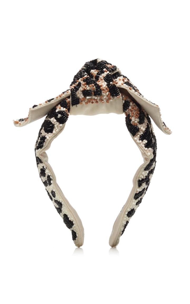 Ganni Beaded Leopard Headband