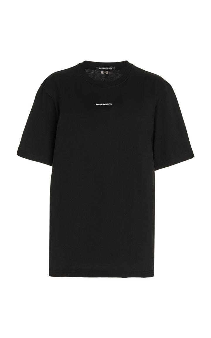 Moda Operandi Boyarovskaya Piercing-detailed Logo Cotton T-shirt