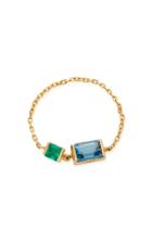 Yi Collection 18k Gold Emerald And Topaz Chain Ring