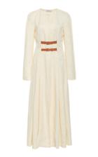 Moda Operandi Gabriela Hearst Ariana Stitch-detailed Godet Linen Maxi Dress Size: 38