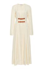 Moda Operandi Gabriela Hearst Ariana Stitch-detailed Godet Linen Maxi Dress Size: 38